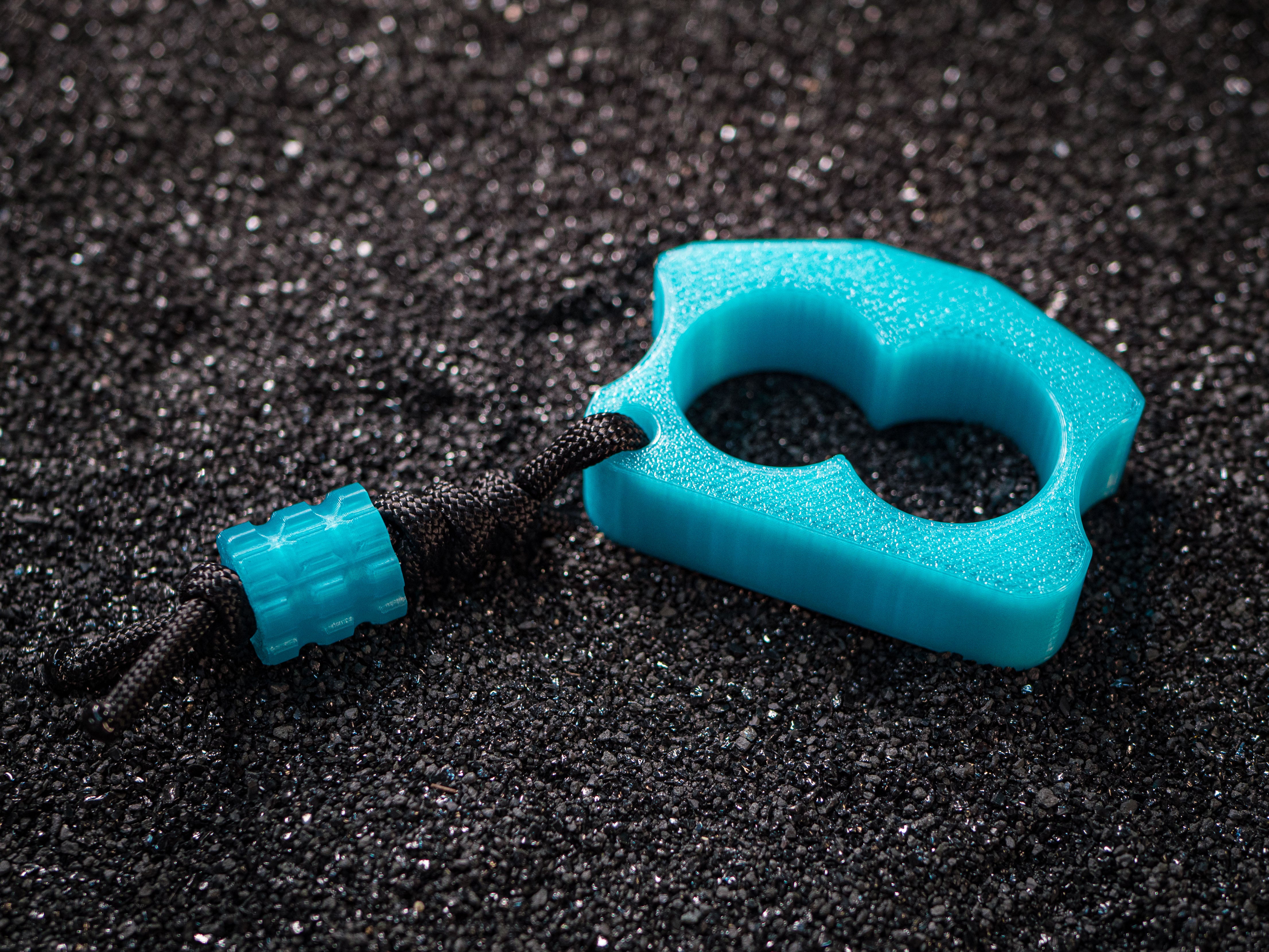 AIR KNUX™ - Ultralite Double Finger EDC Stealth Knuckles - Translucent Frozen Aqua