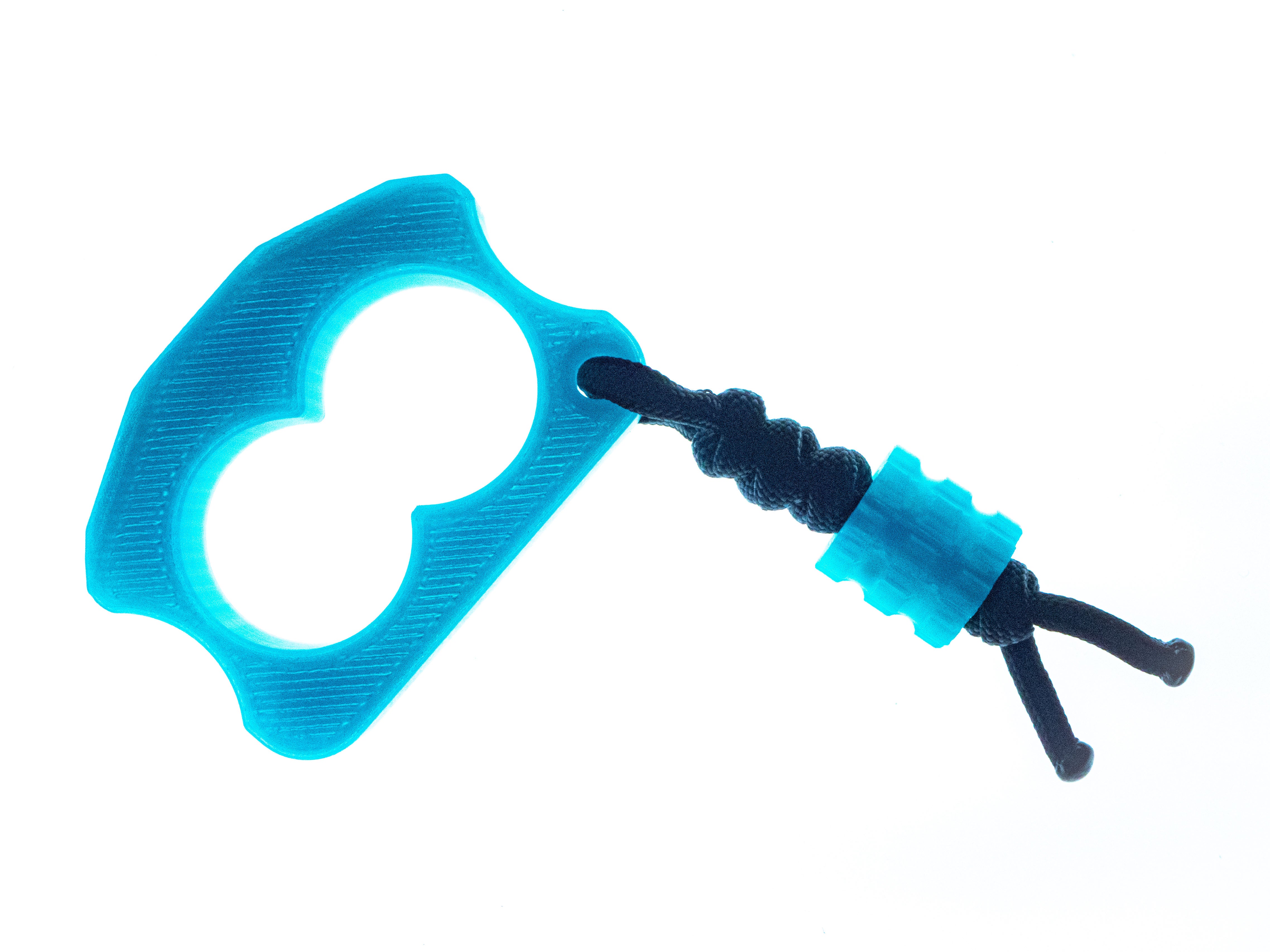 AIR KNUX™ - Ultralite Double Finger EDC Stealth Knuckles - Translucent Frozen Aqua